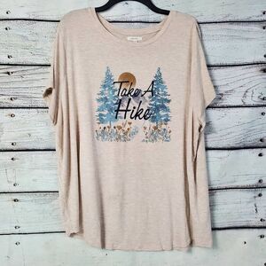 Maurices Women's Plus 2X “Take A Hike” Graphic Tee Shirt Nature Print Trees Soft